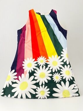 KAIMILAN Women's Rainbow Daisy Floral
Sleeveless A-Line Shift Mod Boho Dress - 8